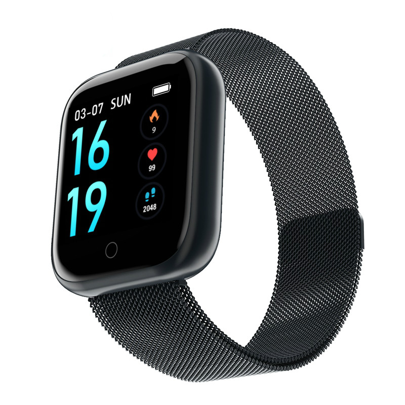 Women IP68 Waterproof Smart Watch P70 P68 Bluetooth 4.0 Smartwatch For Apple IPhone xiaomi LG Heart Rate Monitor Fitness Tracker: Steel Black