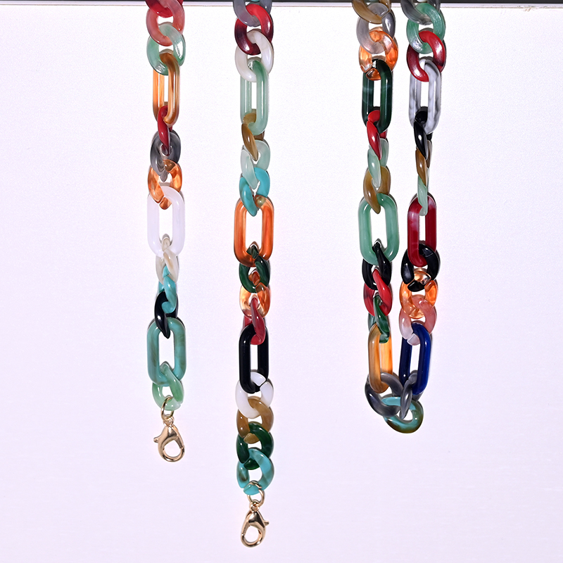 Nieuw acryl lenzenvloeistof ketting lanyard trendy zonnebril leesbril ketting bril accessoires MAAN GIRL: WHITE