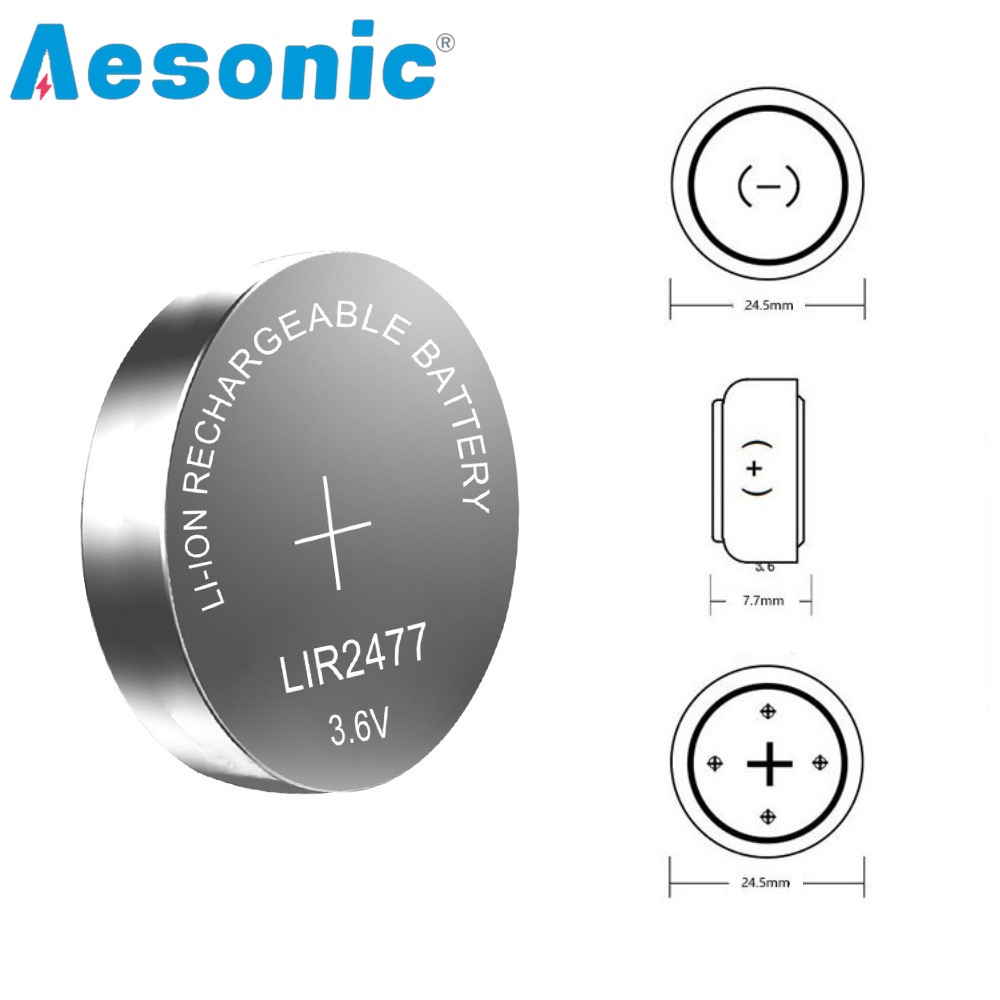 10 teile/los 3,6 V 200 mAh LIR2477 Knopfbatterie Lithium-Akku Knopfzelle für Uhr Rechner Tablet Ersetzt CR2477
