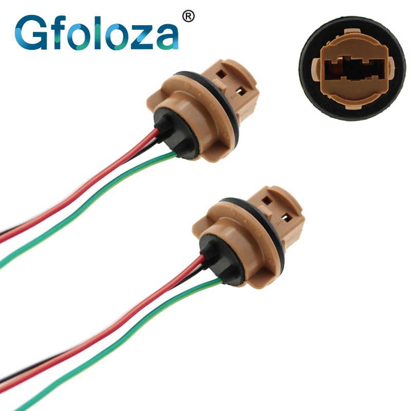 Gfoloza 2 Pcs T20 Socket Adapter 7440 7443 W21/5 W W21W LED Lamp Base Verbinding Bedrading Houder Voor auto Achteruit/Remlicht