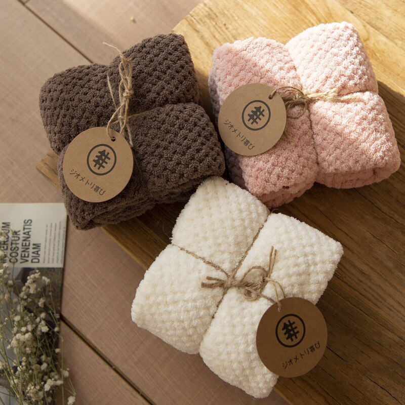 Reliëf Absorberende Zacht Gezicht Handdoek Verdikte Hoge-Dichtheid Coral Fleece Handdoek Roze Badhanddoek Set