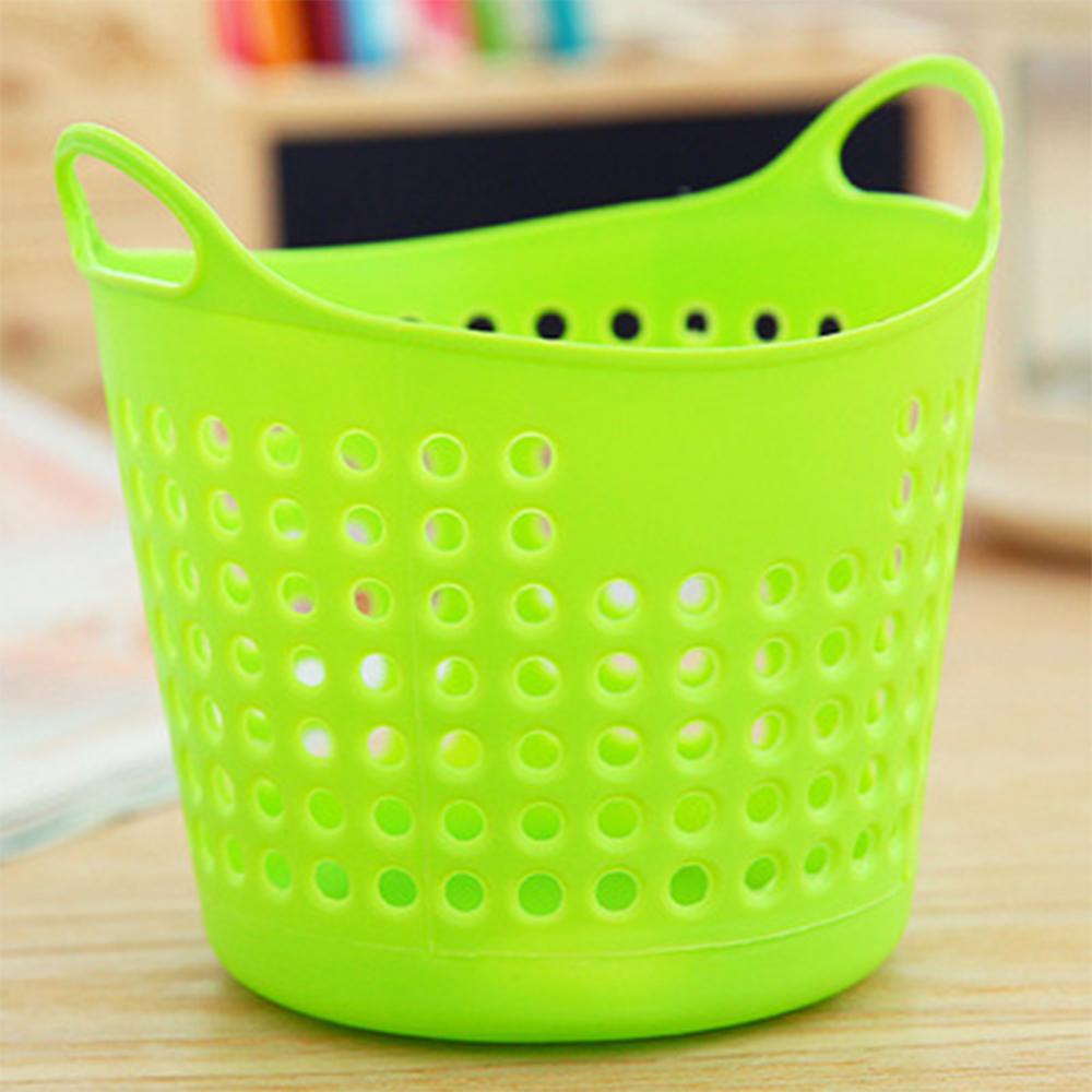 Mini panier de rangement de bureau en plastique, corbeille à papier, pour produits cosmétiques: Rouge