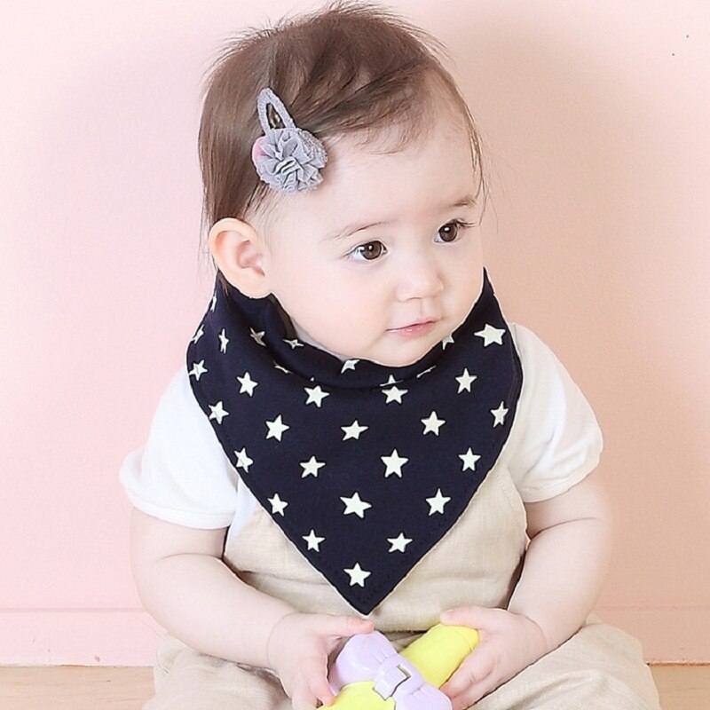 Baby Bibs Cotton Triangle Bib Star Print Waterproof Burb Cloths Baby Feeding Bib