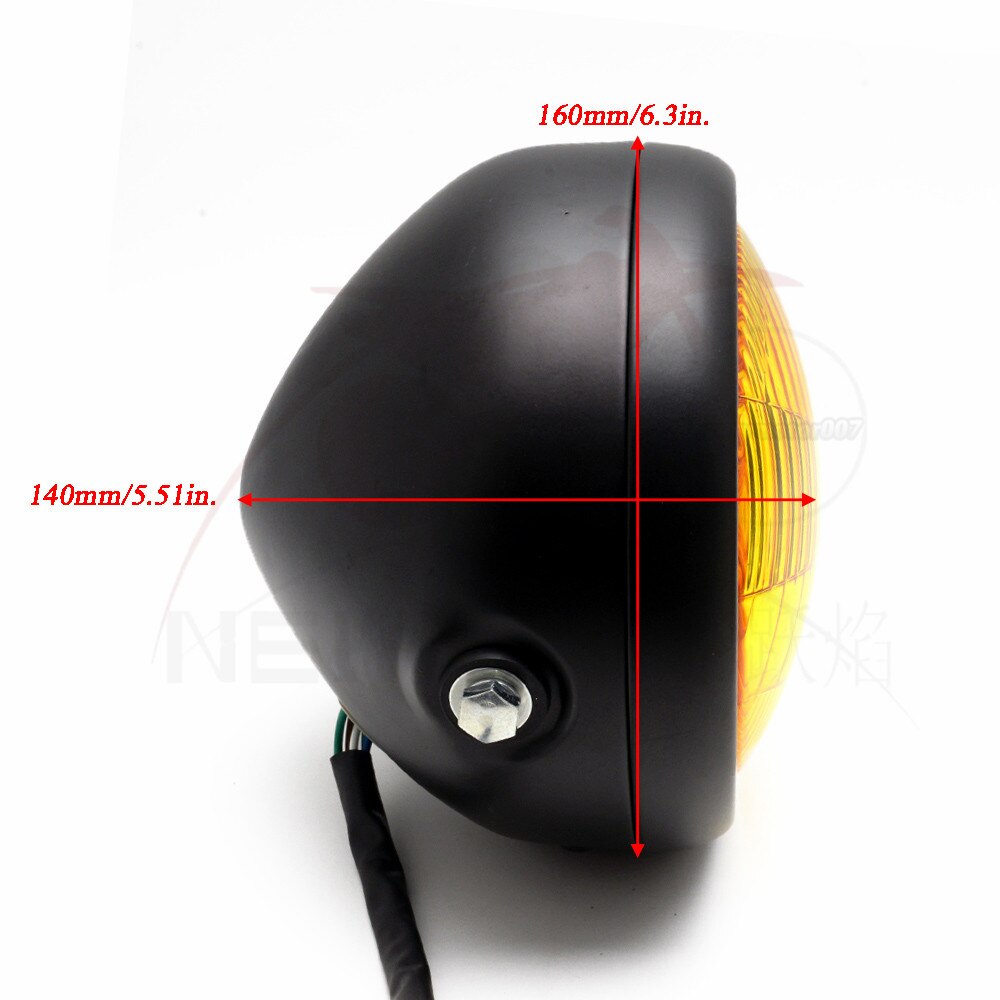 6.5 Inch Retro Motorcycle Headlight Grill Side Mount Cover with Bracket Motorcycle Side Mount Headlight Cover 35-43mm