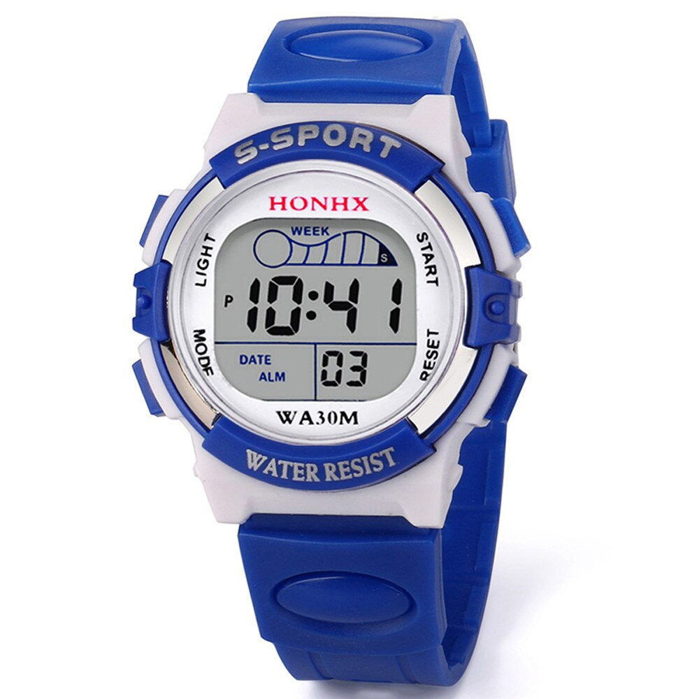 Waterdicht Kinderen Kijken Digitale Datum Chronos Jongens Digitale Led Sporthorloge Kids Alarm Datum Horloge Часы: B