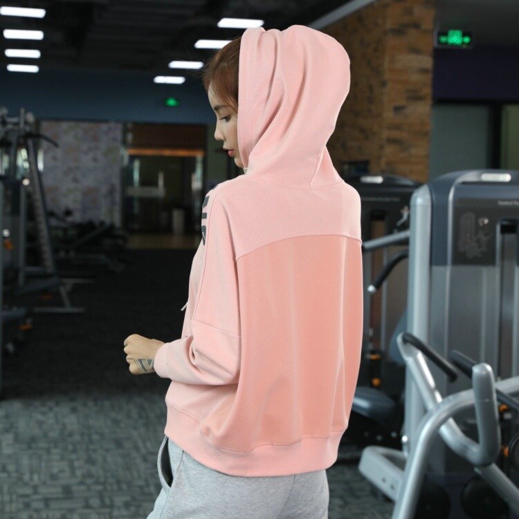 Women's Sport Sweater - Hooded Outdoor Running Pullover - Breathable Cotton Polyester Blend