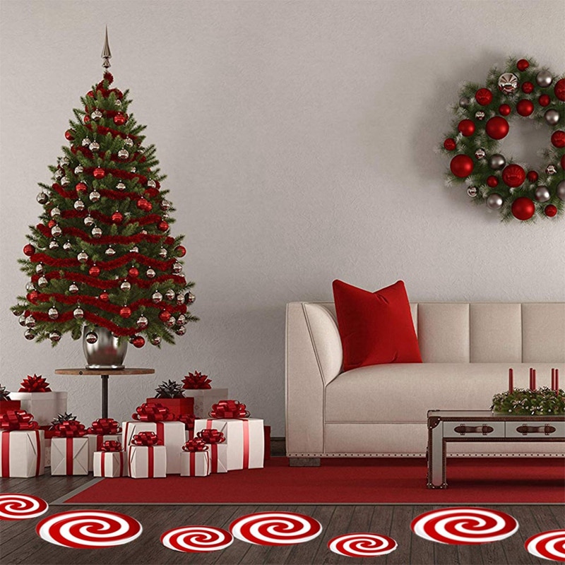 12 Stks/set Kerst Mosquito Coil Vloer Muurstickers Verwijderbare Muurschildering Decals Vrolijk Kerstfeest Home Decor Voor Kerst Ambachten