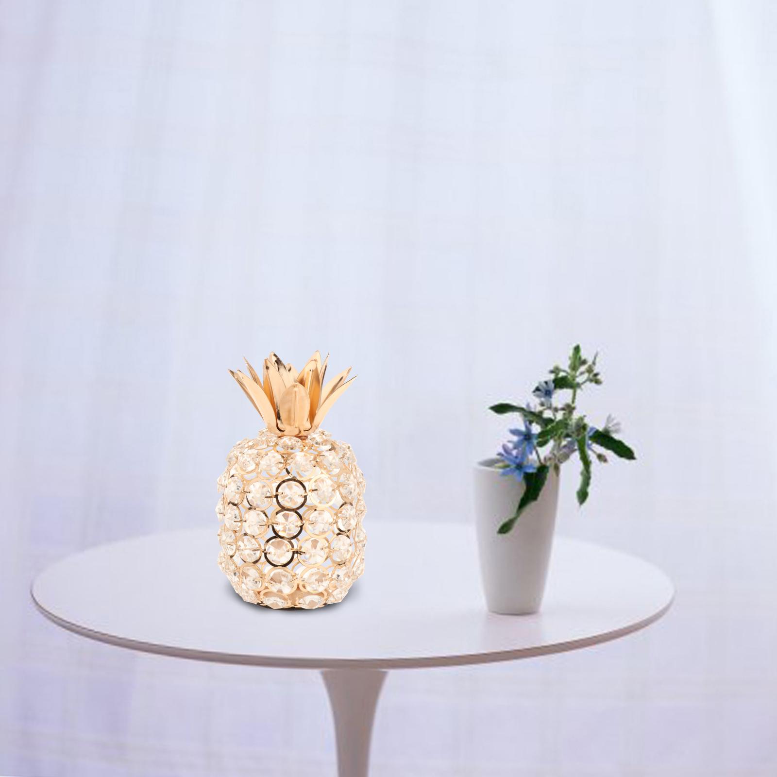 3D Cut Crystal Studded Ananas Fruit Ornament Art Handgemaakte Standbeeld Decor