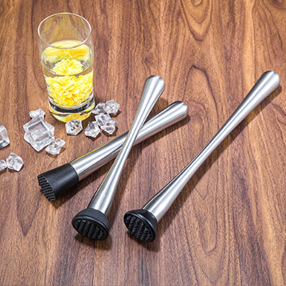 Stainless Steel Wine Mixing Stick Cocktail Muddler Shaker With Crushing Hammer DIY Drink Fruit Muddler Crushed Ice Barware Tool