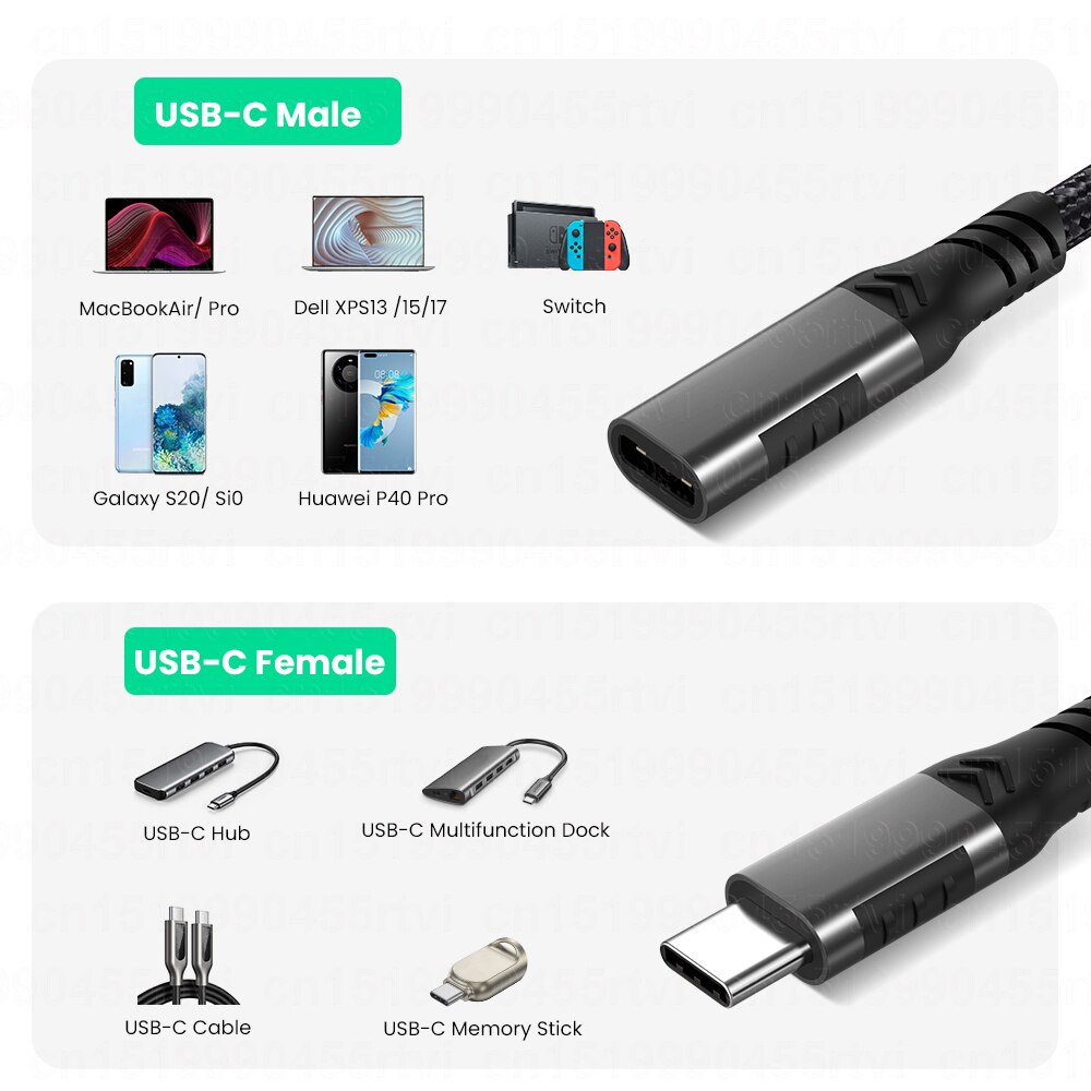 5a usb 3.2 cabo de dados rápido 100w usb tipo c cabo para macbook pro 10gbps extensão usb cabo extensor cabo usb c cabo de cabo rápido