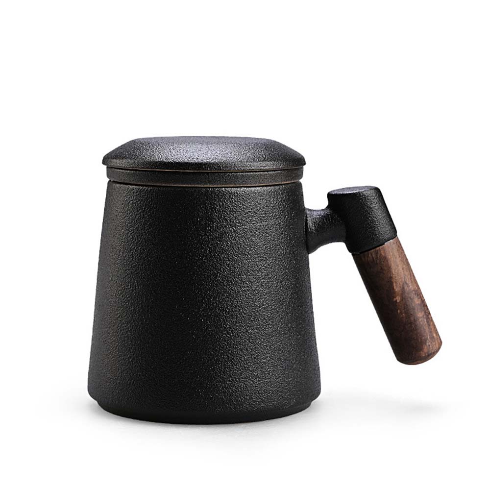 360ml Filter Liner Tea Separation Tea Cup with Pear Blossom Wood Anti-scalding Handle Water Cup: B