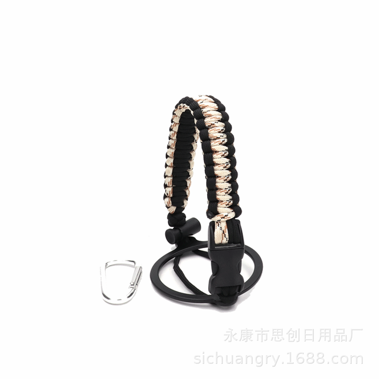 Hydro Flask Paracord Handle Strap With Safety Ring And Carabiner Coffee Bottle For Outdoor Skiing Camping Riding Lid Strap: P11