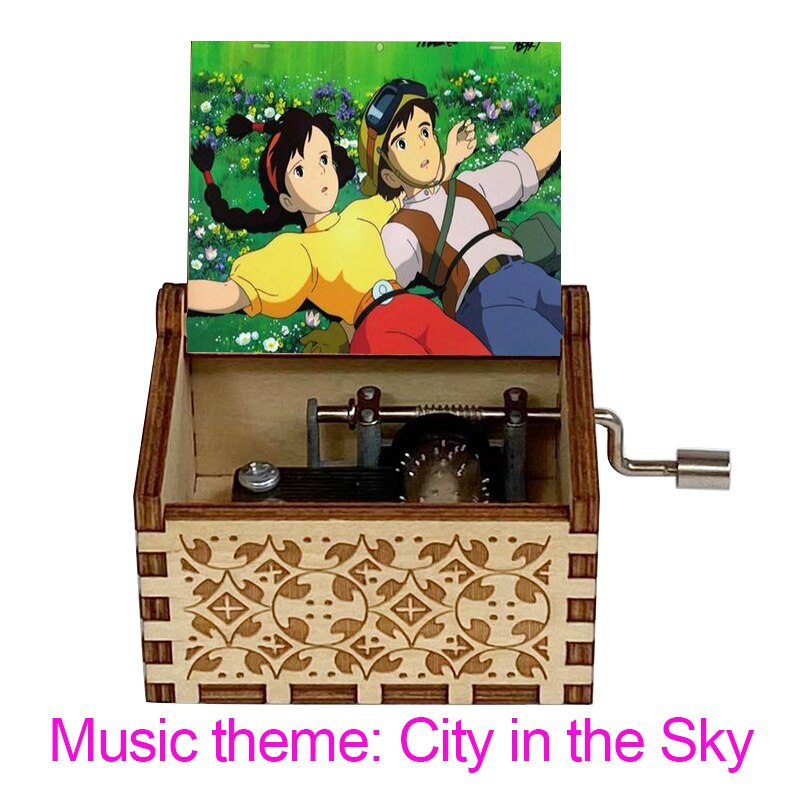 Wooden Music Box Carved Color 3D Printing Music Box Birthday Year: Blue