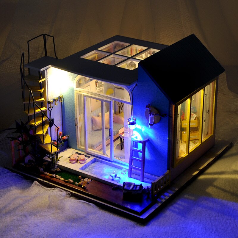 Diy Doll House Handmade House Model Warm And Fashionable Villa With Swimming Pool To Send Family Love And Of Love