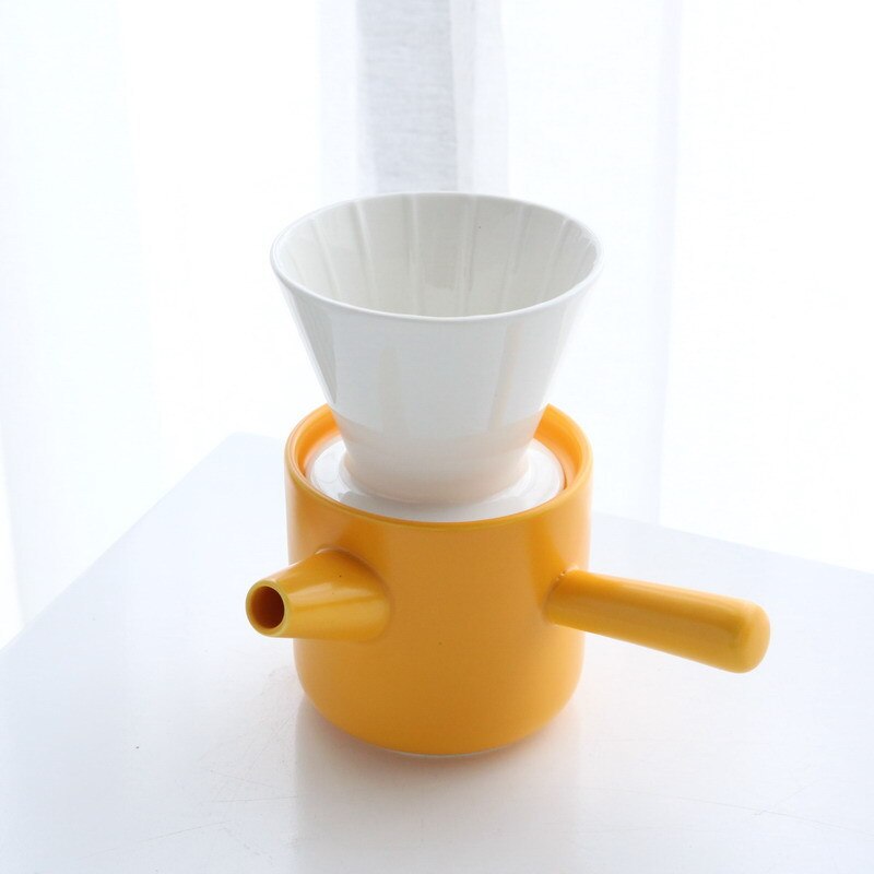 Imellow keramisk kaffefilter  v60 keramisk hånddrypfilter kaffebrygging filterkopp espresso kaffetrakt kaffe tilbehør: Gul