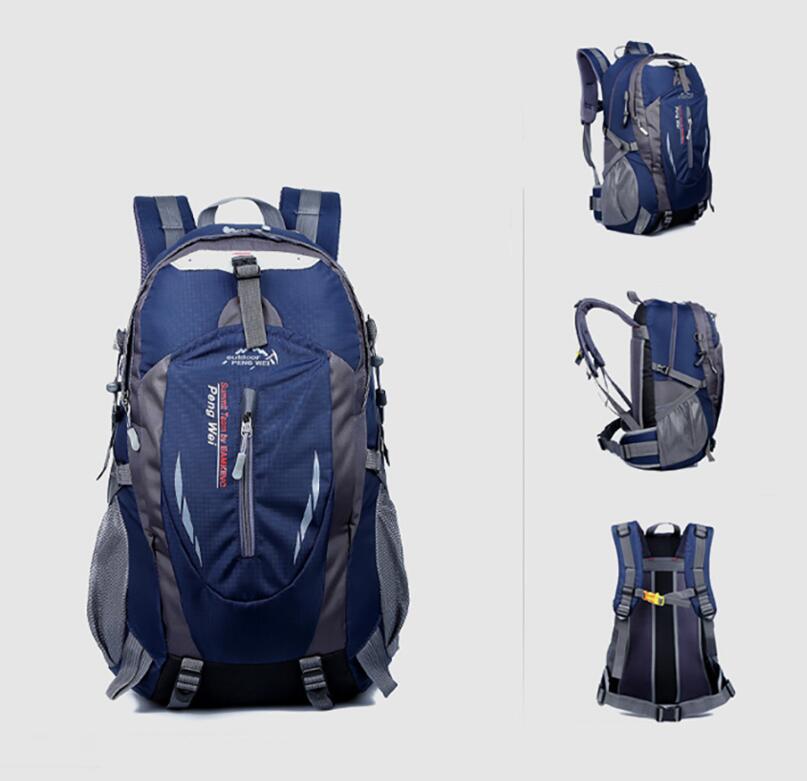 Rugzak Camping Wandelen Rugzak Sporttas Outdoor Rugzak Trekk Mountain Climb Apparatuur 45L Mannen Vrouwen: Deep Blue