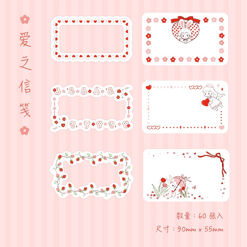 XINAHER 60pcs/box Cartoon flower border paper sticker decoration stickers DIY for craft diary scrapbooking planner label sticker: A