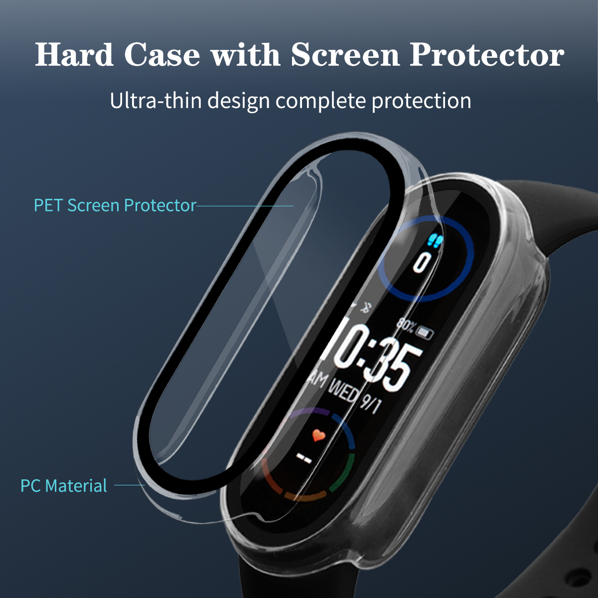 Funda protectora de pantalla para Xiaomi Mi band 5, 6 y 4, funda protectora de cobertura completa, accesorios para Mi band 6 y 4