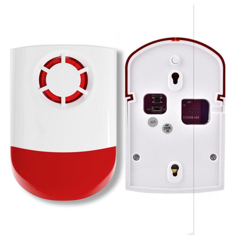 Sirena inalámbrica inteligente para el hogar, sistema de alarma G2B O2B GSM con enchufe estadounidense, Flash externo LED estroboscópico, 120dB, resistente a la intemperie