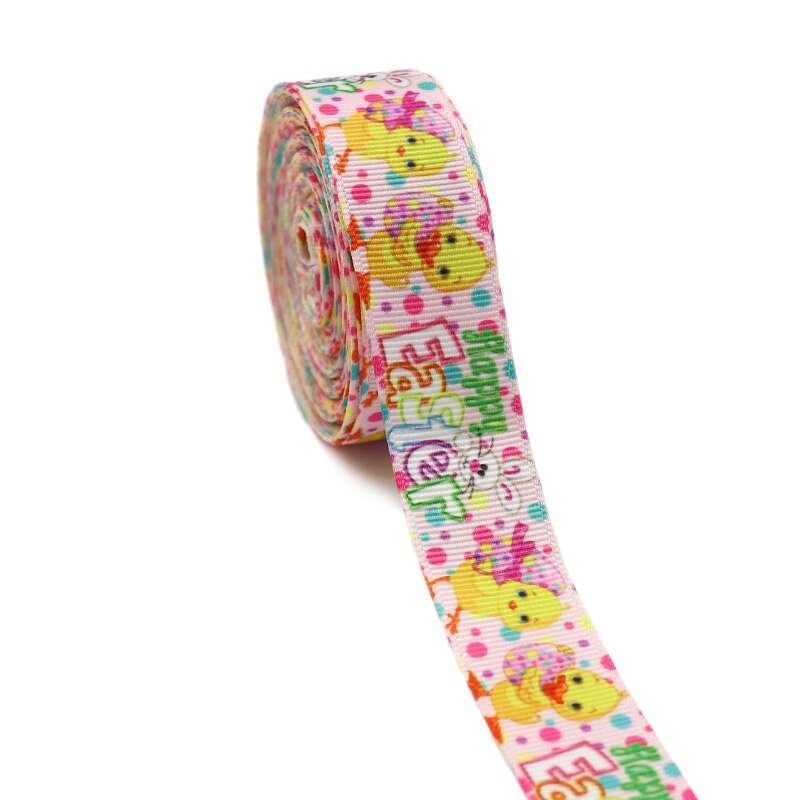 10 Yards 1'' 22MM Easter Printed Grosgrain Ribbons For Hair Bows DIY Handmade Materials Y2020122601: 27254