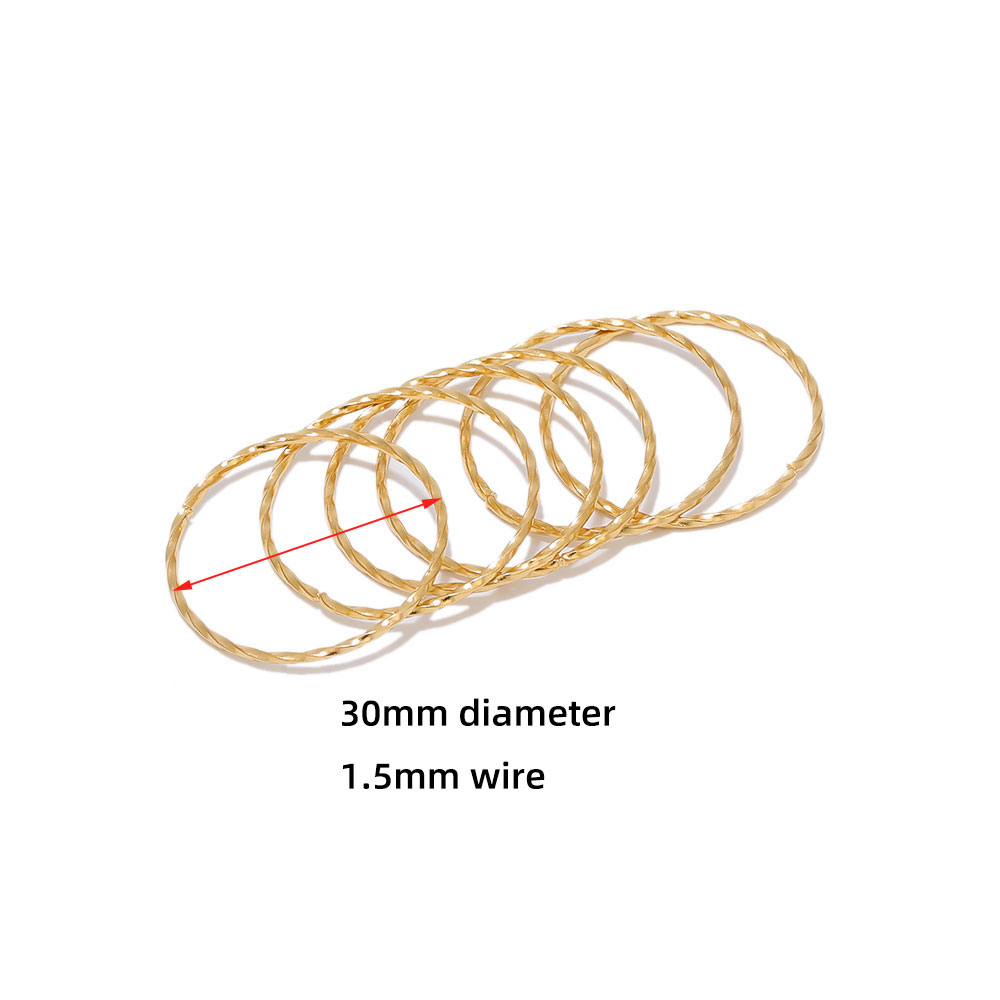 10 Uds. De pendientes de acero inoxidable, aros retorcidos, círculos en espiral, alambre para oreja, colgantes, conectores, suministros de joyería DIY: Negro