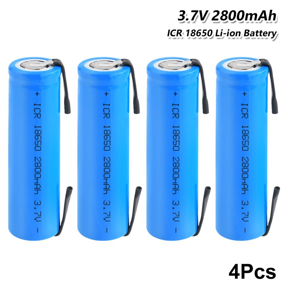 YCDC 18650 batería 2800mAh 3,7 V recargable ICR 18650 Li-Ion de la batería de litio para faro portátil juguetes eléctricos herramientas RC barco