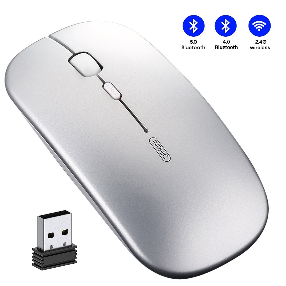 inphic Souris Bluetooth Rechargeable silencieuseTri-Mode BT 5.0
