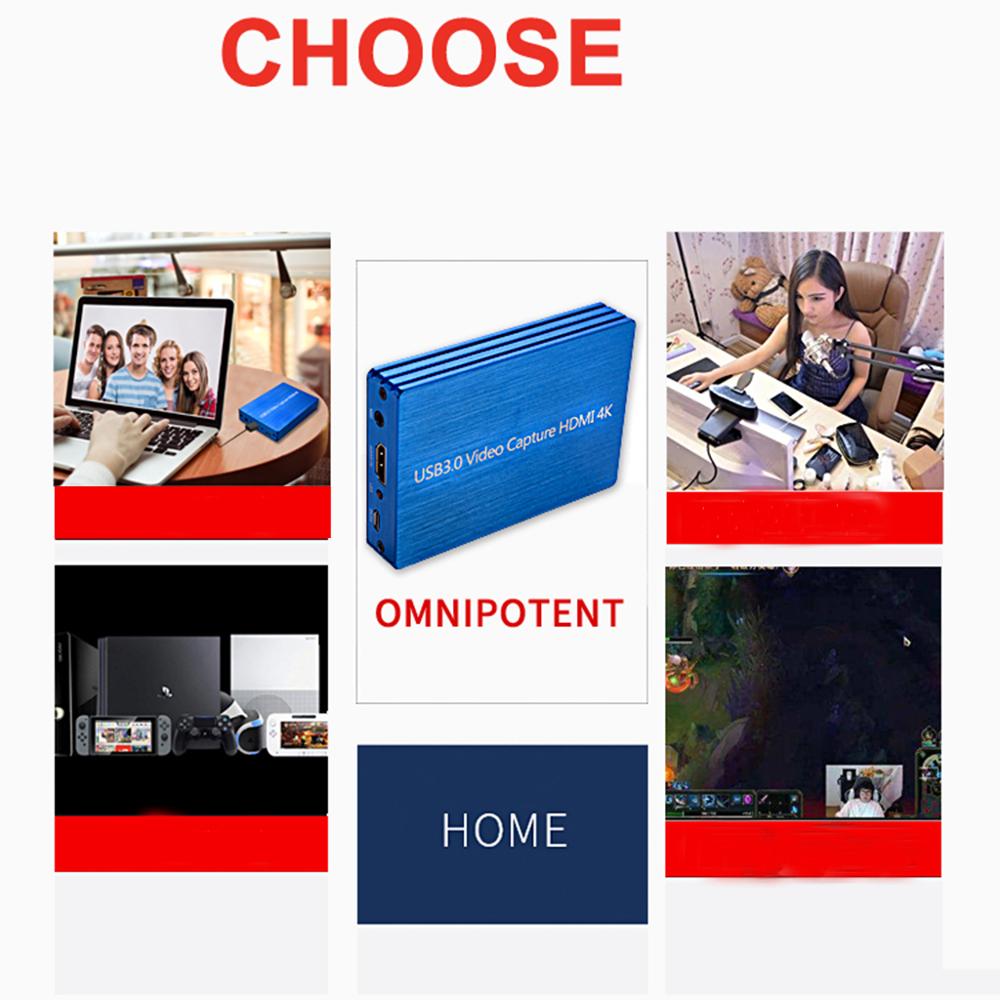 4K HDMI To USB 3.0 Video Capture Card Dongle 1080P 60fps HD Video Recorder Grabber For OBS Capturing Game Game Capture Card Live