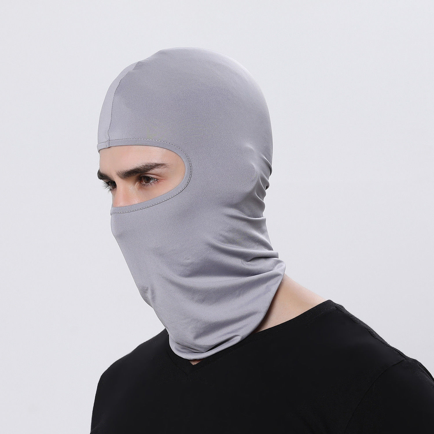 Cycling Motorcycle Neck Motorcycle Face Mask Winter Warm Ski Snowboard Wind Cap Police Cycling Balaclavas Outdoor Face Mask: Gray