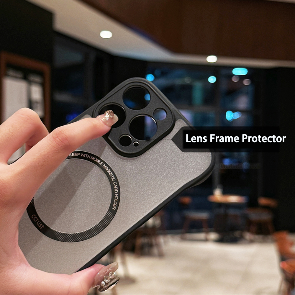 Ultra Slim Magnetische Doorschijnende Frameloze Telefoon Case Voor iPhone 13 14 15 16 Pro Max Camera Bescherming Draadloos Opladen cover