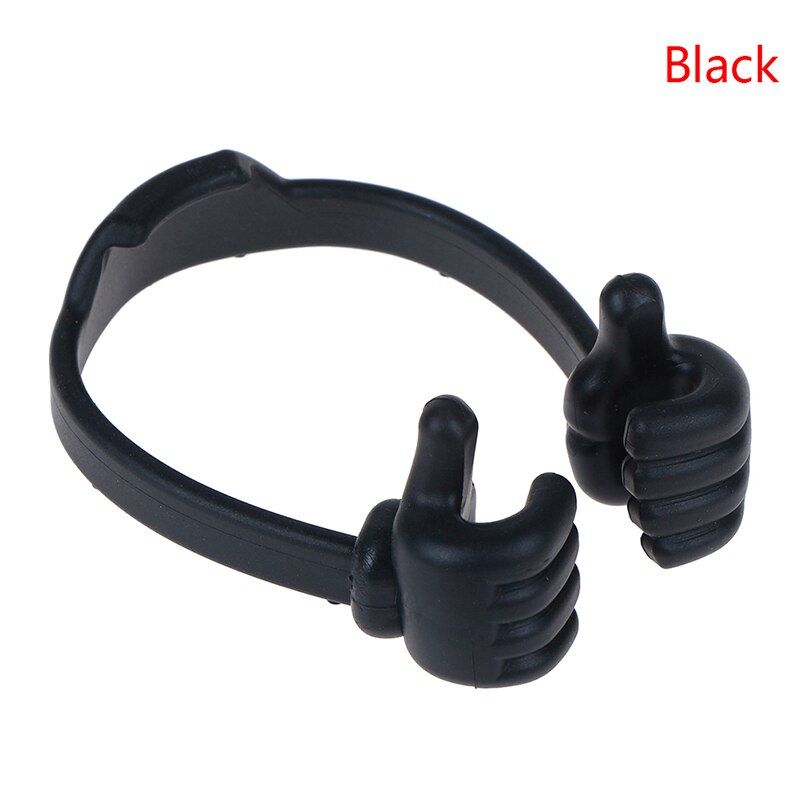 Universal Adjustable Plastic Thumbs Modeling Mobile phone Holder Personality Phone Stand Bracket Holder: Black