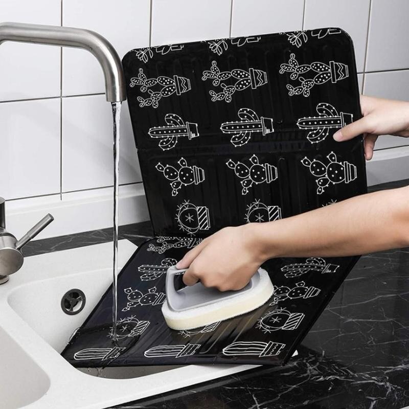 Aluminum Foldable Splatter screen Kitchen Tool Grease Pan Protection Oil Plate board guard Frying Gas splash Splash Stove B V0H3