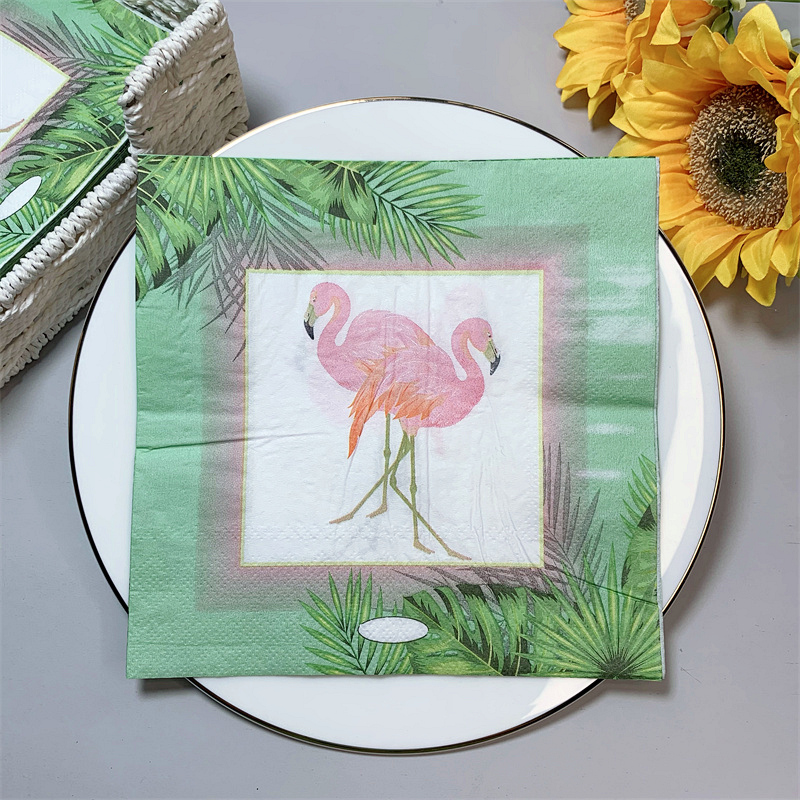 20 Stks/pak Flamingo Tafel Decoupage Papier Servetten Zomer Servet Papieren Tissue Voor Wedding Party Supplies: F