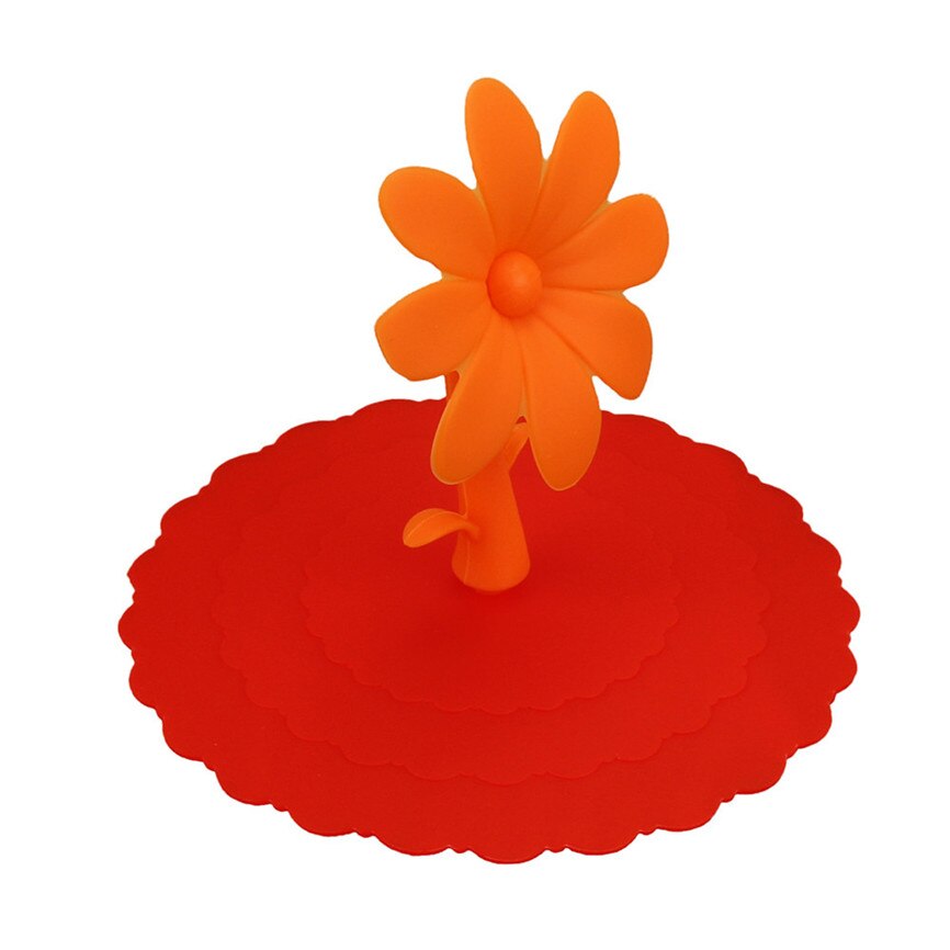 DIY Leuke Zonnebloem Kant Stof Herbruikbare Siliconen Cover Cup Gratis Splicing Thermische Isolatie Cup Seal Cover 0935
