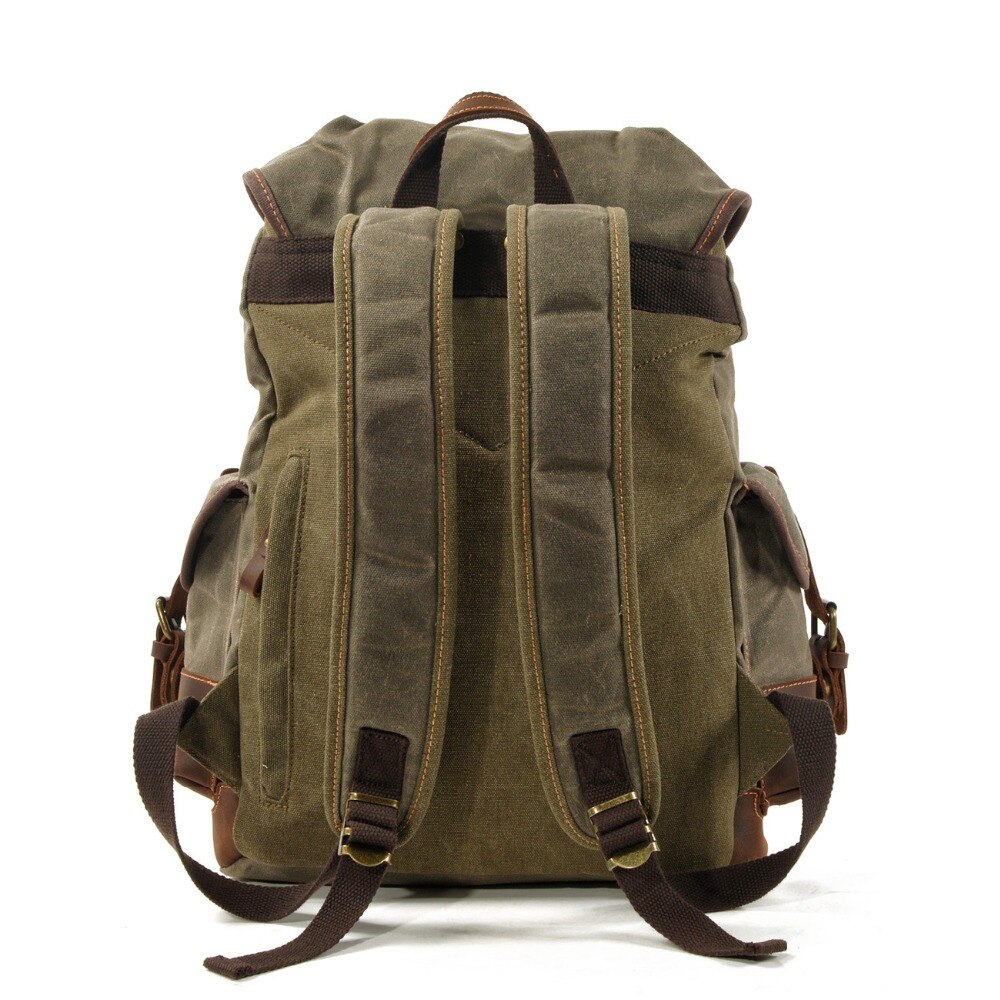 Vintage Tas Canvas Lederen Rugzakken Voor Mannen Laptop Daypacks Waterdichte Canvas Rugzakken Grote Waxed Bergbeklimmen Travel Pack