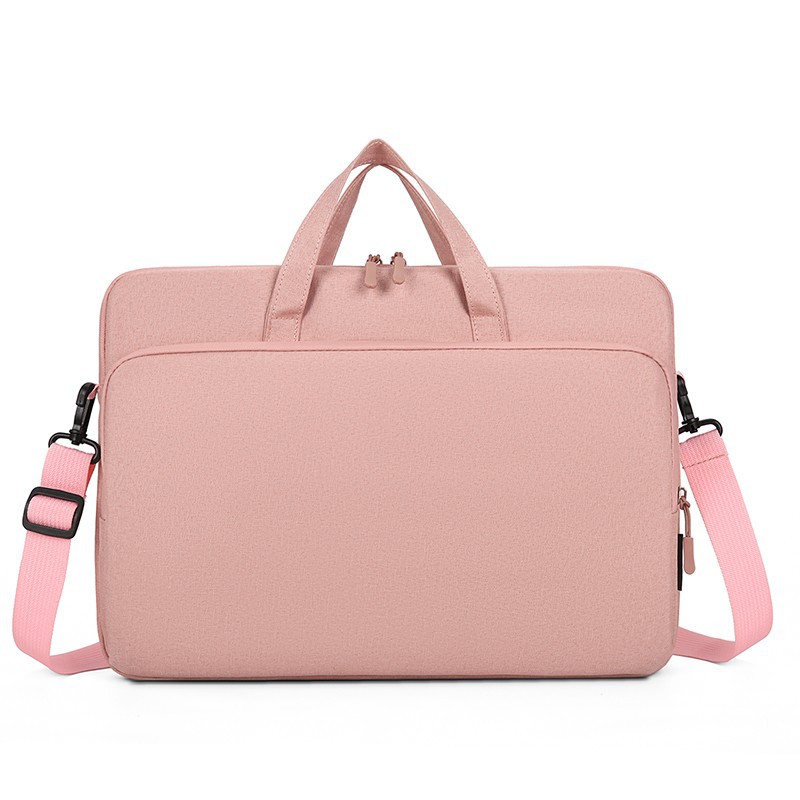 Torba na komputer biznesowa 14 cale, torebka na laptopa 15.6 cale, aktówka, torba wewnętrzna, nadruk logo, ultralekka, antybakteryjna...: 1 / Różowy