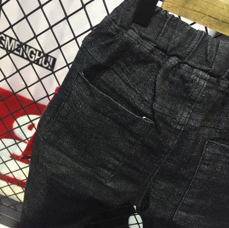 Barns stretchjeans mörka bokstavssömmar som passar för 2-6 år gammal pojke