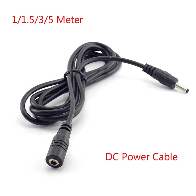 1/1.5/3/5 meter mannlig dc strømkabel forlenger 5v 2a strømkabel adapter 3.5mm x 1.35mm kontakter for cctv sikkerhetskamera