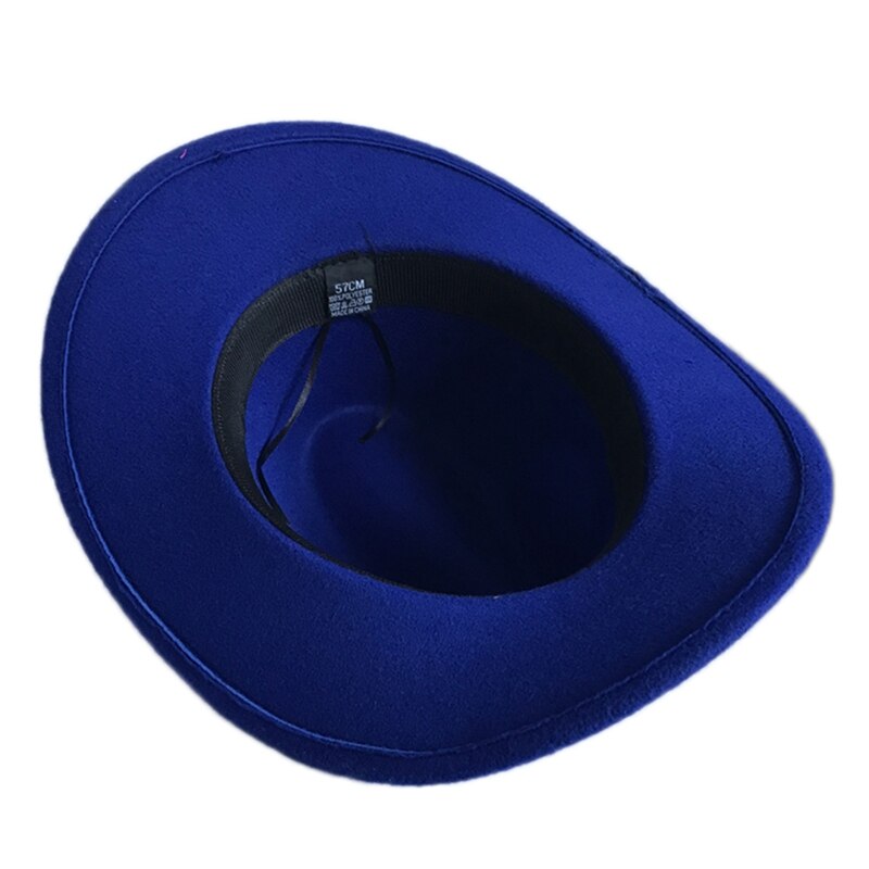 Womem Men Western Cowboy Hat With Wide Brim Punk Belt Cowgirl Jazz Cap With Leather Toca Gentleman Sombrero Cap