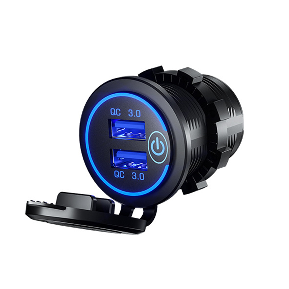 Dual-usb-autoladegerät mit schnellladefunktion, 3.0 steckdosen, universell für golfwagen, lkw, boote und mobiltelefone, berührungsempfindlich