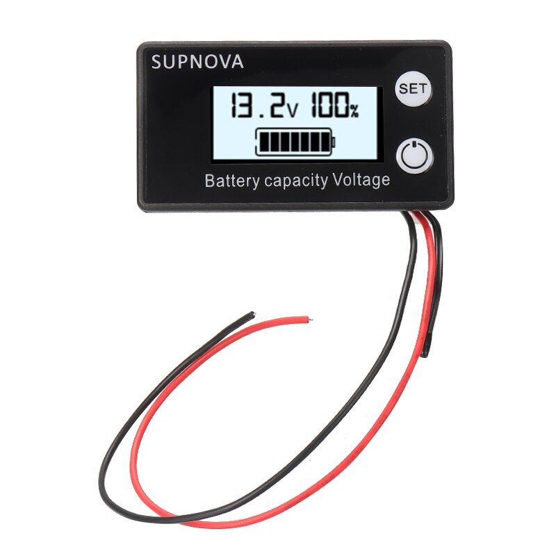 Waterproof Durable Battery Capacity Indicator Lithium Batteries Capacities Meter LED Tester Voltmeter Dual Display