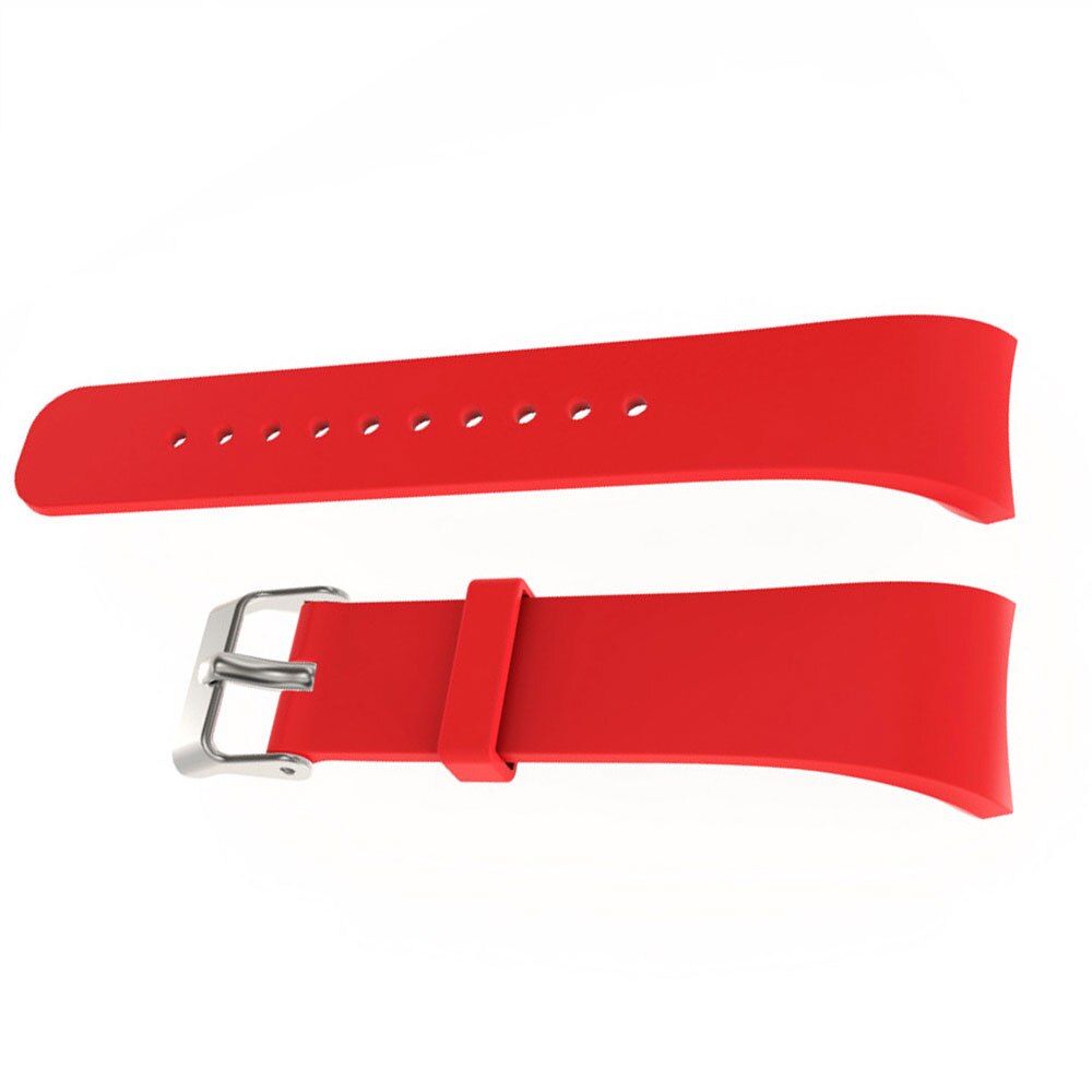 Mode Horloge Bands Luxe Siliconen Horloge Vervanging Band Strap Voor Samsung Gear Fit 2 SM-R360 Sport Smart Horloge Bandjes Correa: Rood