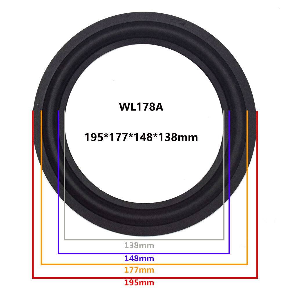 8 inch Speaker Rubber Surround Edge Woofer Repairing Folding Edge Subwoofer Ring DIY Repair Accessories Speaker Suspension: 1Piece / WL178A