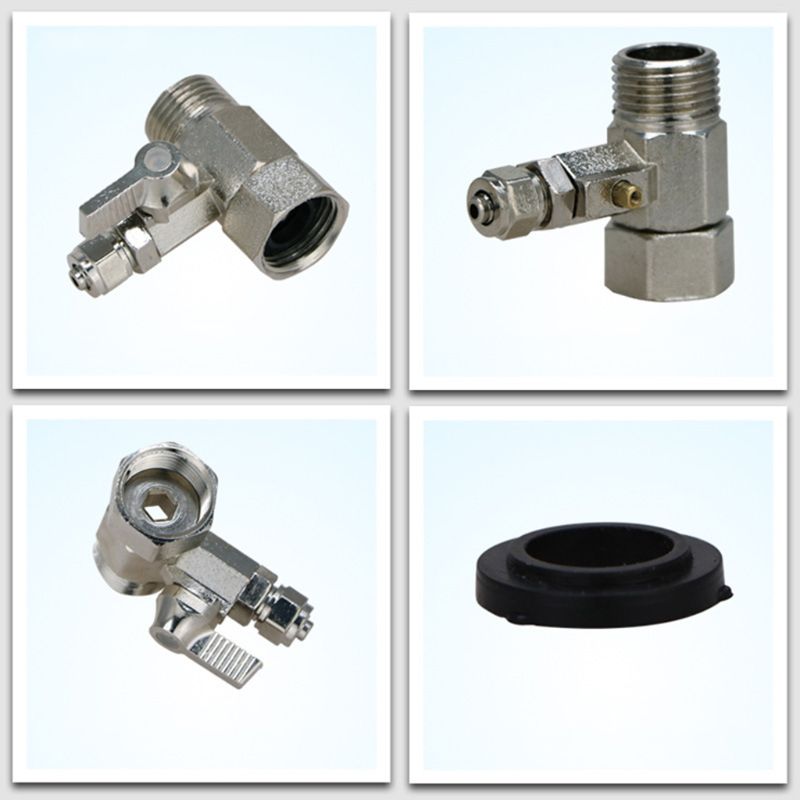 Metal 1/2'' to 1/4'' Tee Adapter Valve Water Adapter with Shut-off Ball Tee Valve Tap Tee Connector Home Valve Repair Parts
