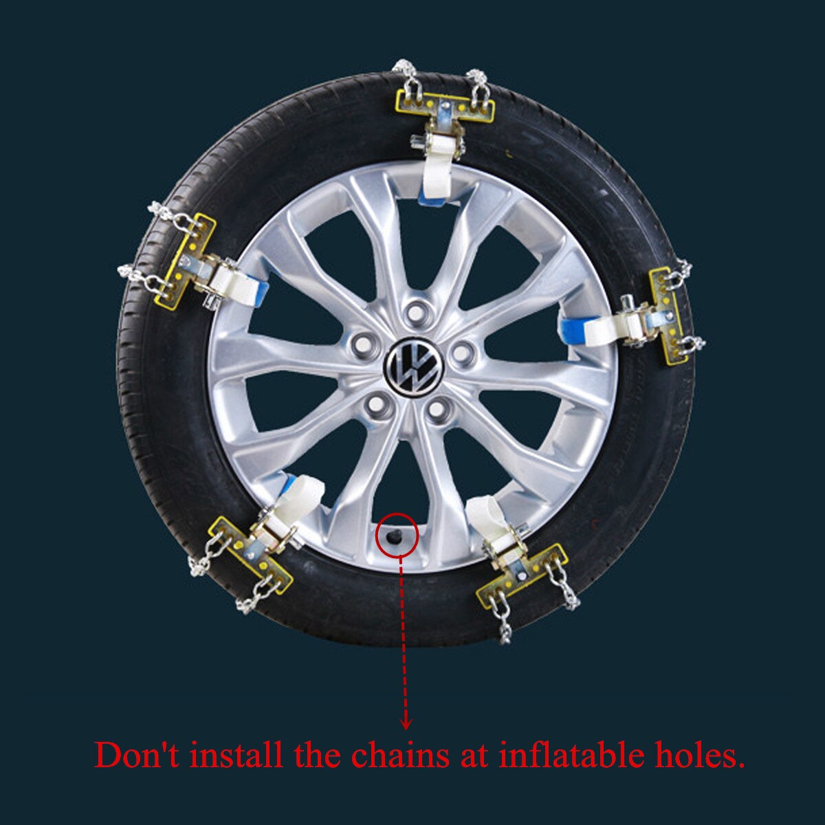 Cadena de nieve universal para coche, cadenas de nieve de acero de emergencia antideslizantes para conducir, accesorios de invierno para coche, S/M/L