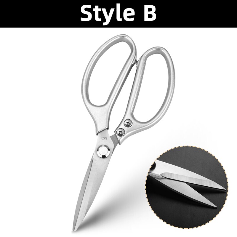 Scissor for Kitchen Chicken Bone Scissors Duck Fish Cutter Shears Stainless Steel Scissors Scale Clean Cook Scissors Knife: sliver 3