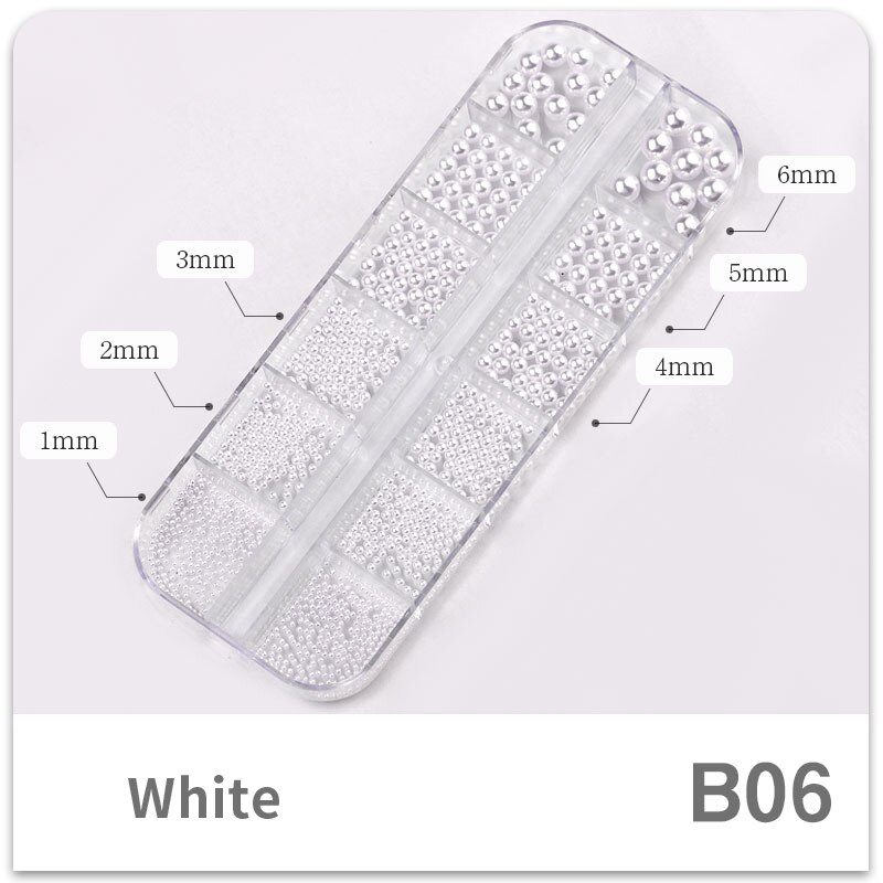 1 æske bittesmå ab krystal rhinestones til negle skinnende kaviar perler mikro glaskugler mix størrelse charme perler holo nail art dekorationer: B06