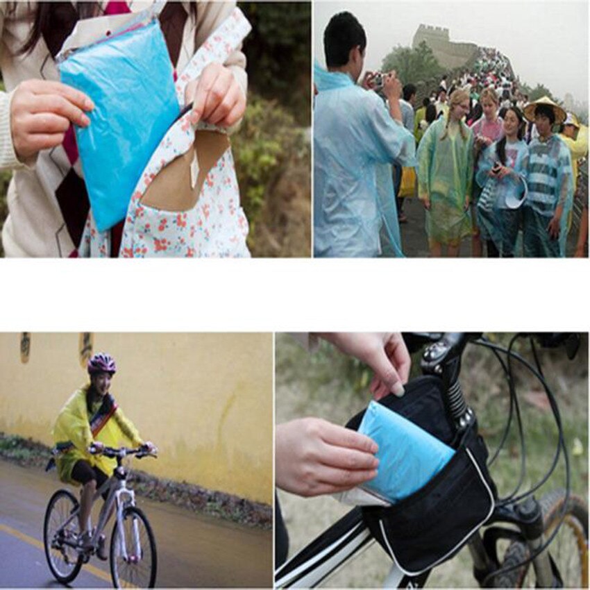 1PC Disposable Raincoat Adult Emergency Waterproof Rain Coat Hood Poncho Travel Camping Must Rain Coat Unisex Rainwear Rain Cove