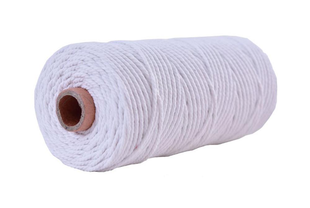 2mm diy knutsel macramé touw touw kleurrijk katoenen gedraaid koord 100 meter: Wit