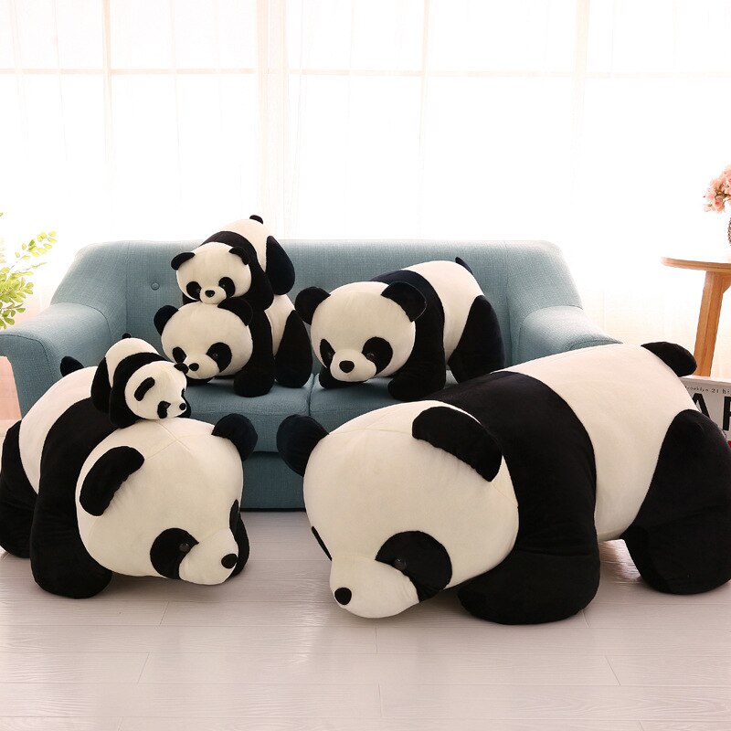 25-40cm Simulation Panda Doll Plush Toy Lying Panda Children's Doll Pillow Sofa Home Decoration